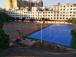 廣西玉林高中 硅PU球場_戶外運(yùn)動地面案例_廣東