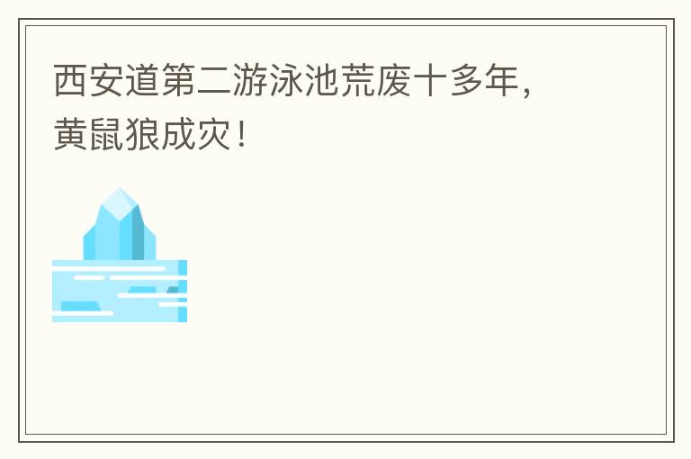西安道第二游泳池荒廢十多年，黃鼠狼成災(zāi)！