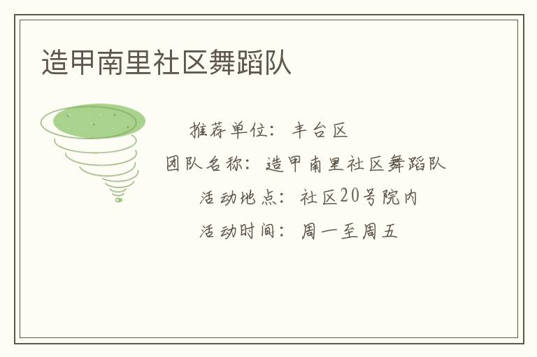 造甲南里社區(qū)舞蹈隊(duì)