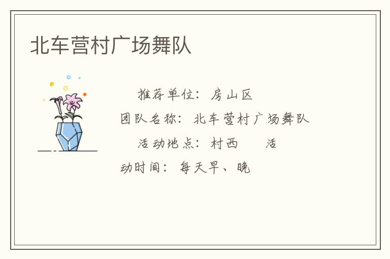 北車營村廣場舞隊(duì)
