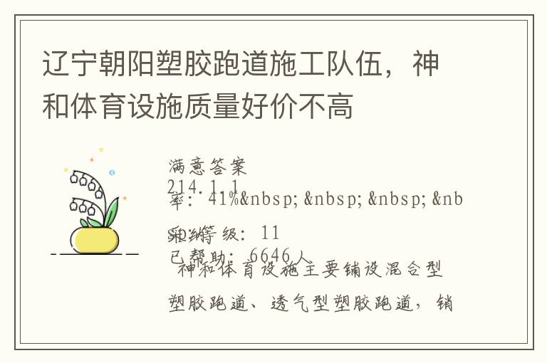 遼寧朝陽塑膠跑道施工隊伍，神和體育設(shè)施質(zhì)量好價不高