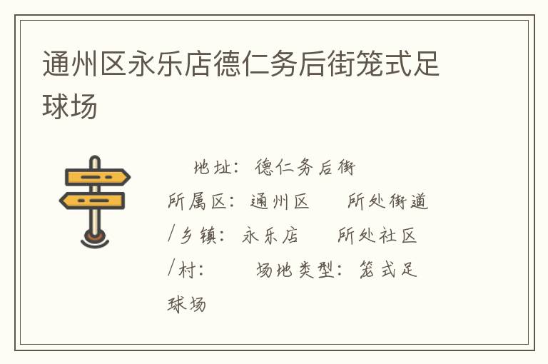 通州區(qū)永樂店德仁務后街籠式足球場