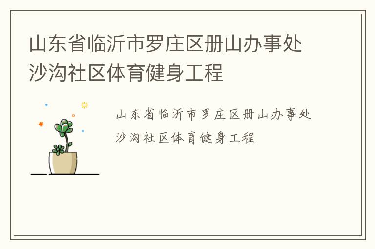 山東省臨沂市羅莊區(qū)冊(cè)山辦事處沙溝社區(qū)體育健身工程