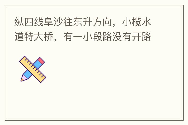 縱四線阜沙往東升方向，小欖水道特大橋，有一小段路沒有開路燈，阜沙往東升上橋的一小段路，沒有開，其他都開了，為什么這一段路不開，經(jīng)過的時候感覺很奇怪。
