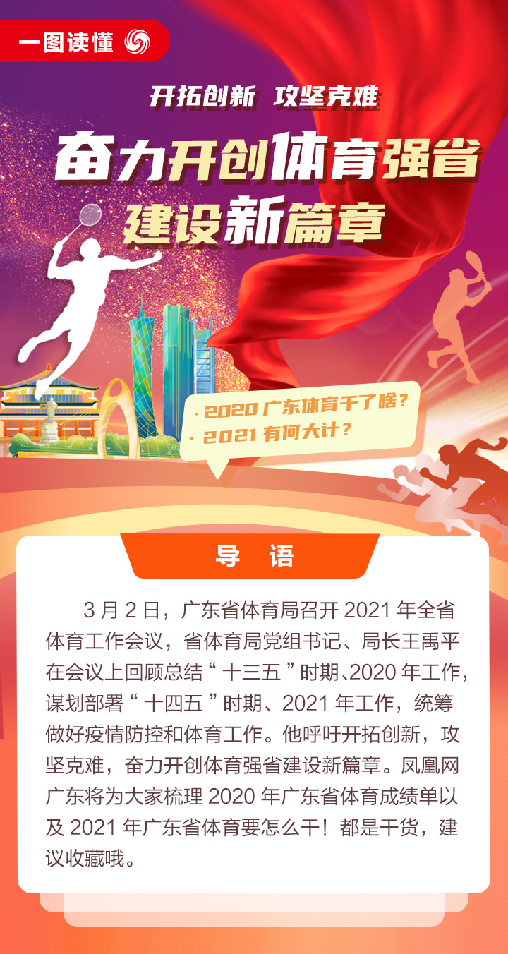 2020廣東體育干了啥？2021有何大計？鳳凰帶你一圖讀懂體育工作亮點