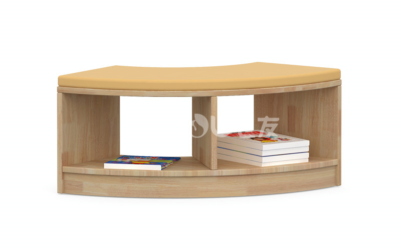 幼兒園實木家具環(huán)保水性漆寶寶多功能學(xué)習(xí)互動弧形書架.jpg